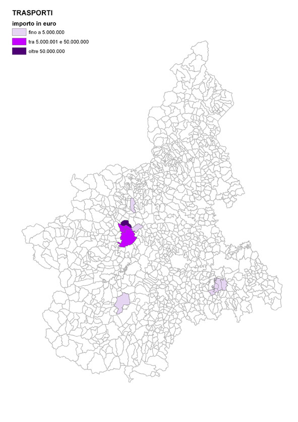 Importo interventi per comune - TRASPORTI