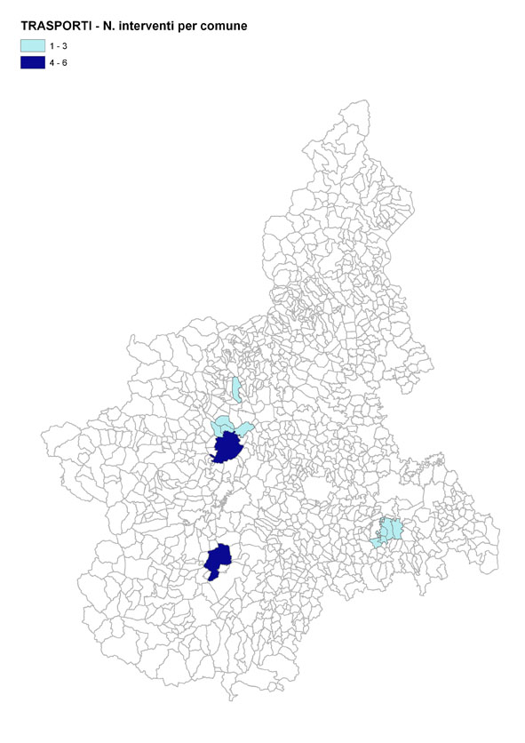 Numero interventi per comune - TRASPORTI