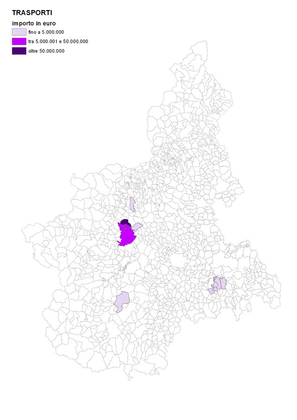 Importo interventi per comune - TRASPORTI